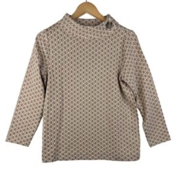 NWOT Ann Taylor XS Luxury Knit Retro Chain Link Lightweight Mockneck Sweater Top - Picture 1 of 7